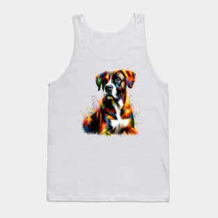 Abstract Treeing Tennessee Brindle in Colorful Splash Art Tank Top